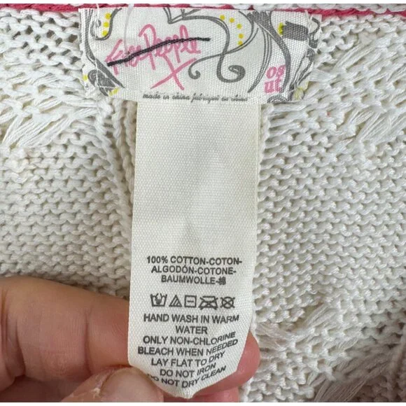 Free People Coastal prep Poncho oversized vest preppy sz‎ OS - Picture 4 of 7